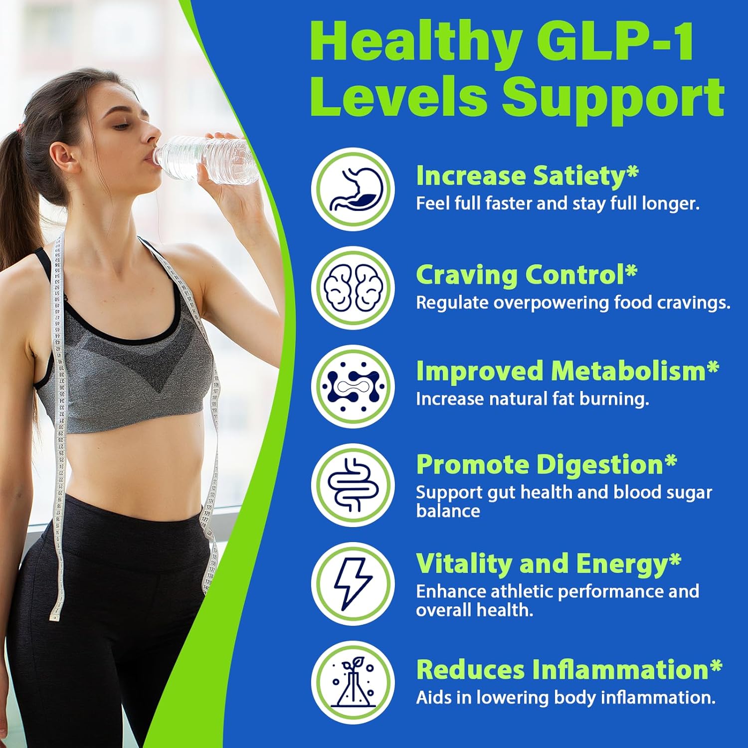 Women's Gut Health GLP-1 Supplement with Akkermansia Muciniphila Probiotic - 1500MG Prebiotic Mix for Digestion, Energy, Overall Health