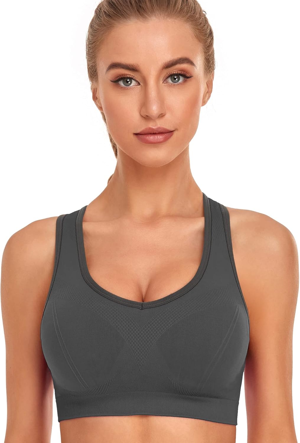 Women's GXXGE Padded Racerback High Impact Sports Bra for Gym Yoga Fitness Workout