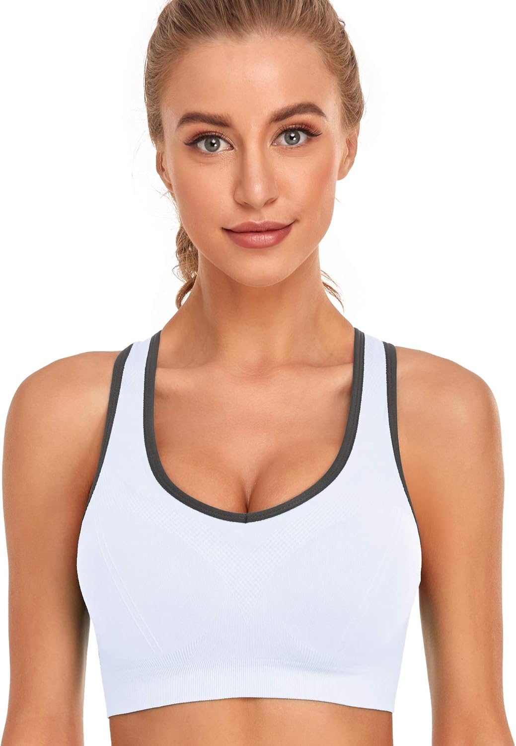 Women's GXXGE Padded Racerback High Impact Sports Bra for Gym Yoga Fitness Workout