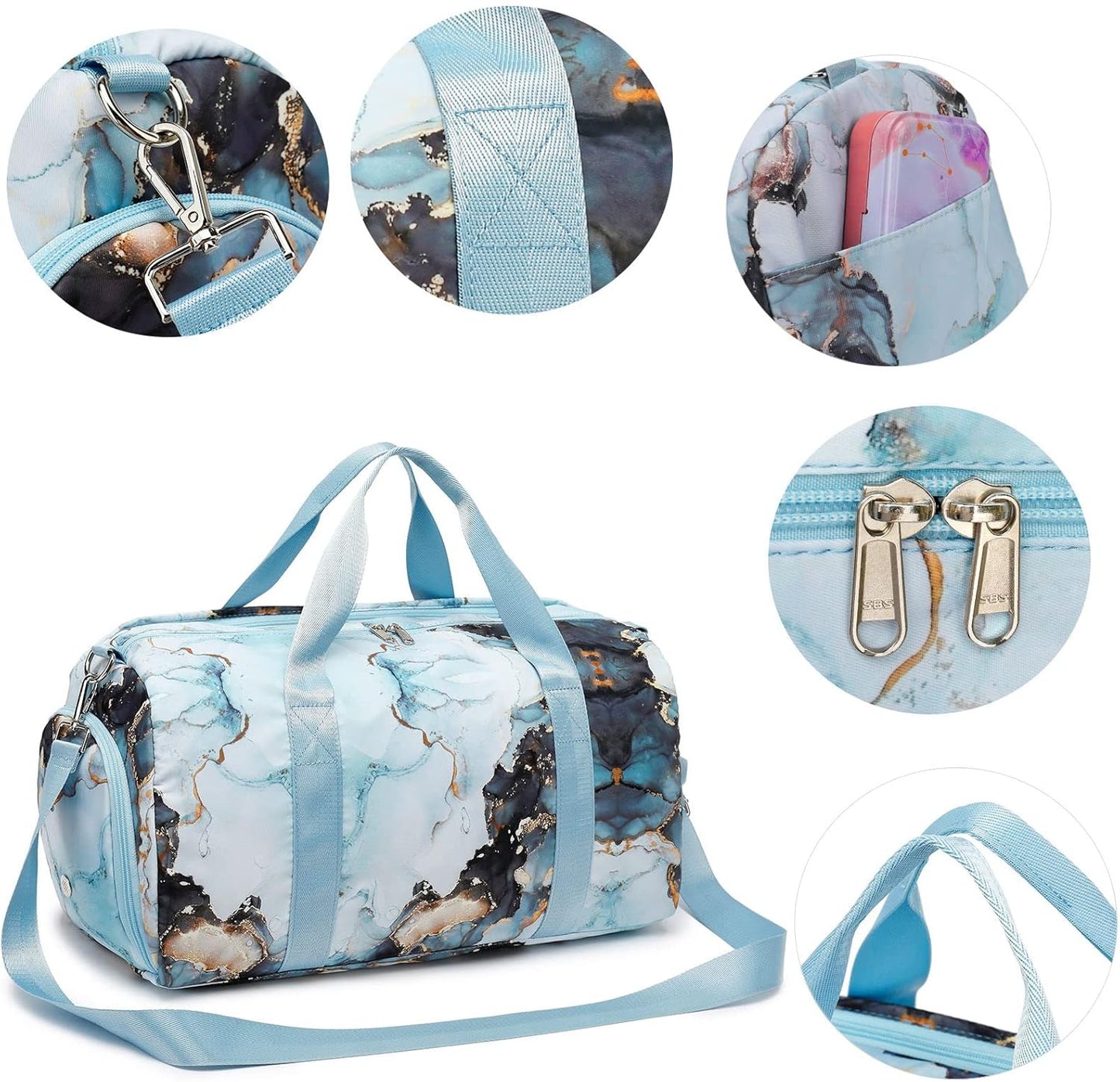 Women's Gym Duffle Bag with Shoe Compartment and Wet Pocket - Perfect for Sports, Workouts, and Travel