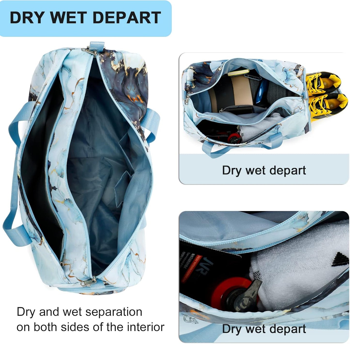 Women's Gym Duffle Bag with Shoe Compartment and Wet Pocket - Perfect for Sports, Workouts, and Travel