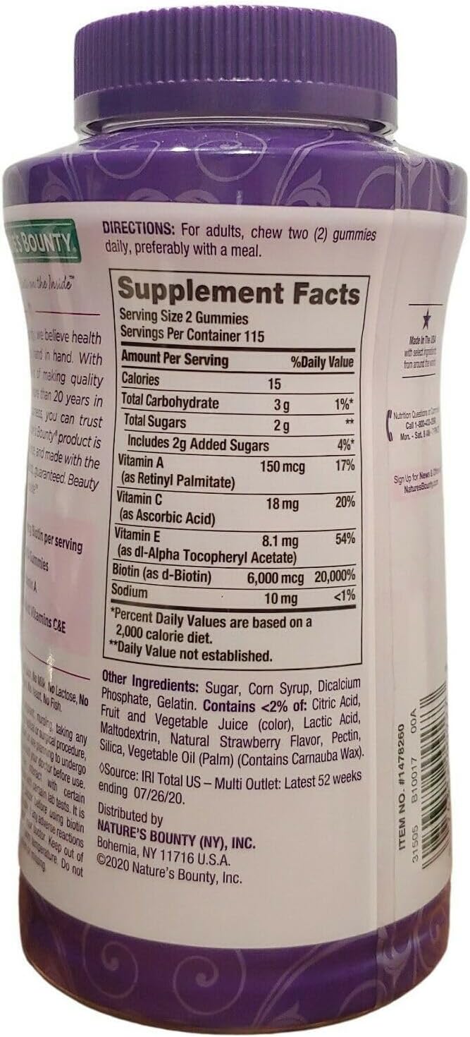 Women's Hair, Skin, and Nails Gummies with Biotin and Argan - 230 Count - BoostGo Australia