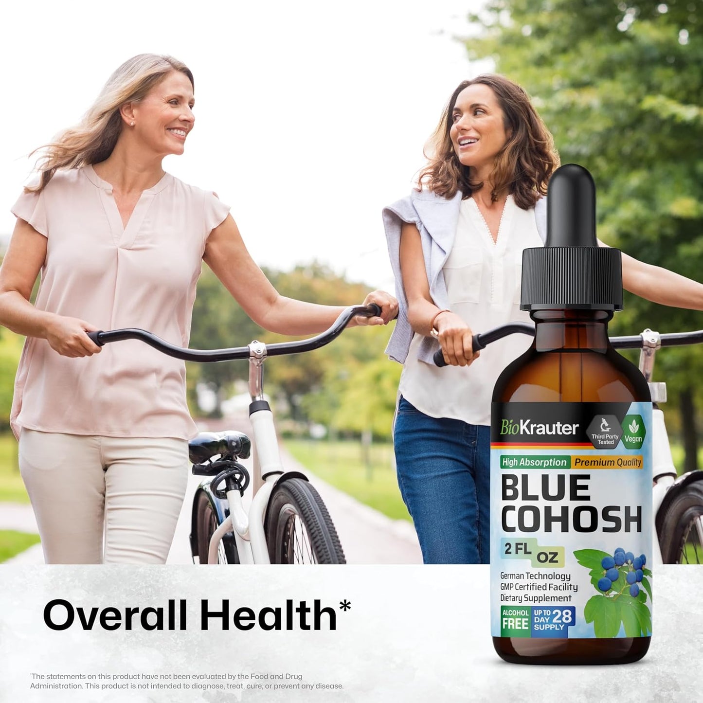 Women's Health Support: Blue Cohosh Tincture - Alcohol & Sugar Free Extract - 2 Fl.Oz.
