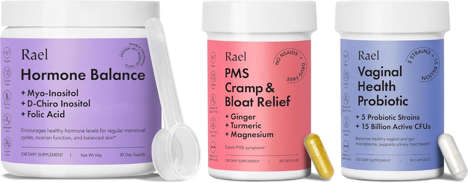 Women's Hormone Balance Bundle - Myo-Inositol, D-Chiro Inositol, Probiotics, PMS Support - 30 Day Supply