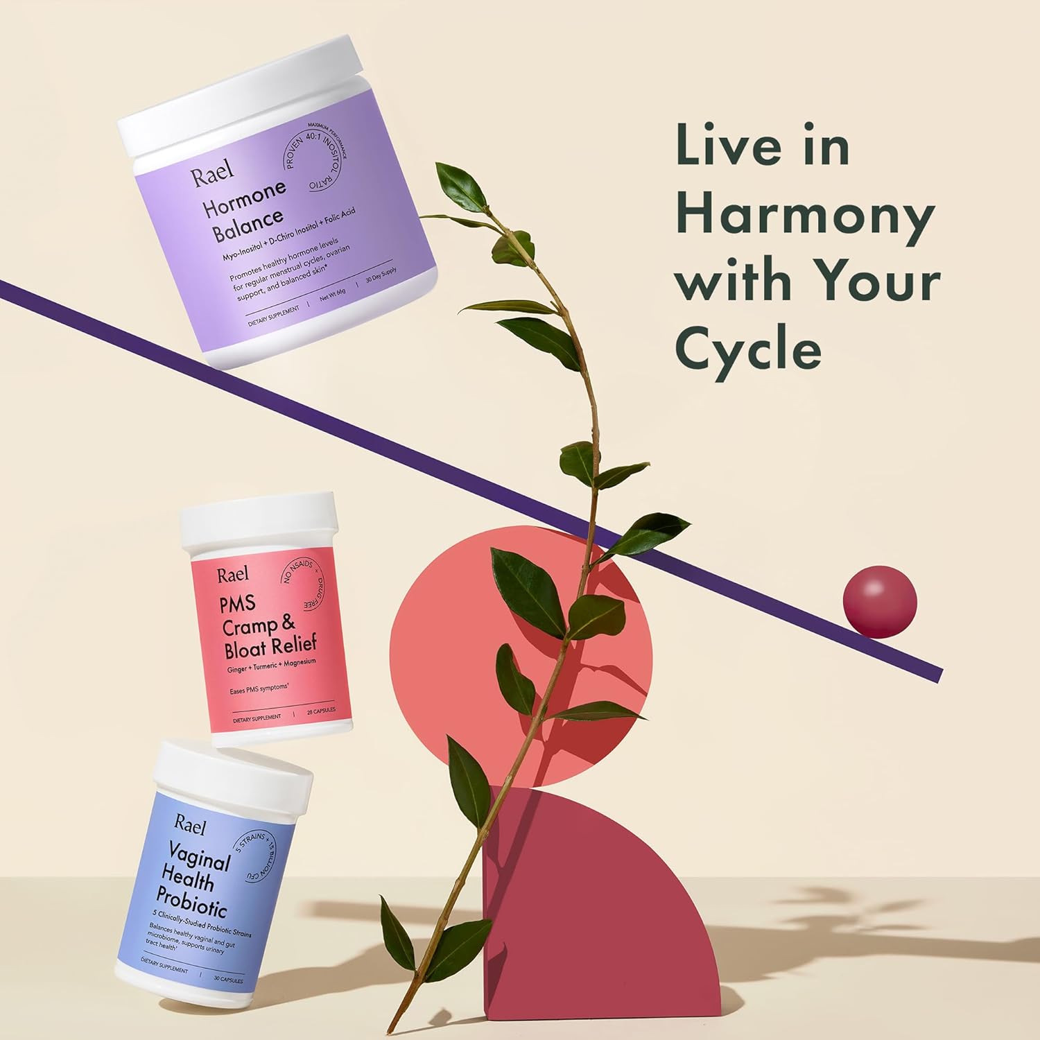 Women's Hormone Balance Bundle - Myo-Inositol, D-Chiro Inositol, Probiotics, PMS Support - 30 Day Supply