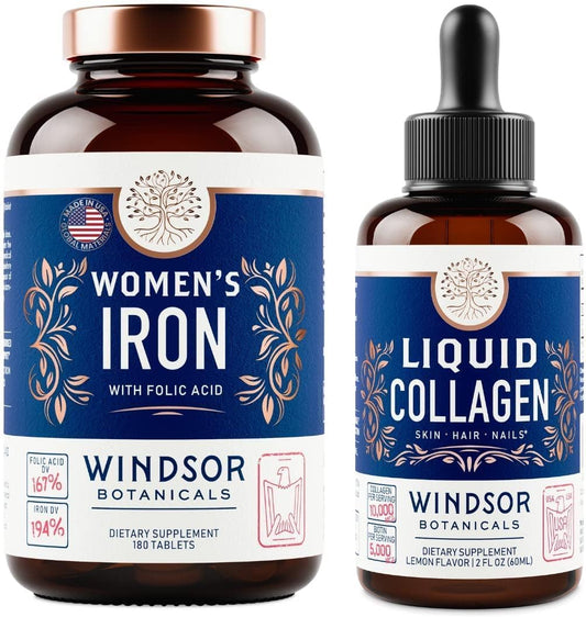 Women's Iron Supplement and PMS Relief Bundle with Windsor Botanicals