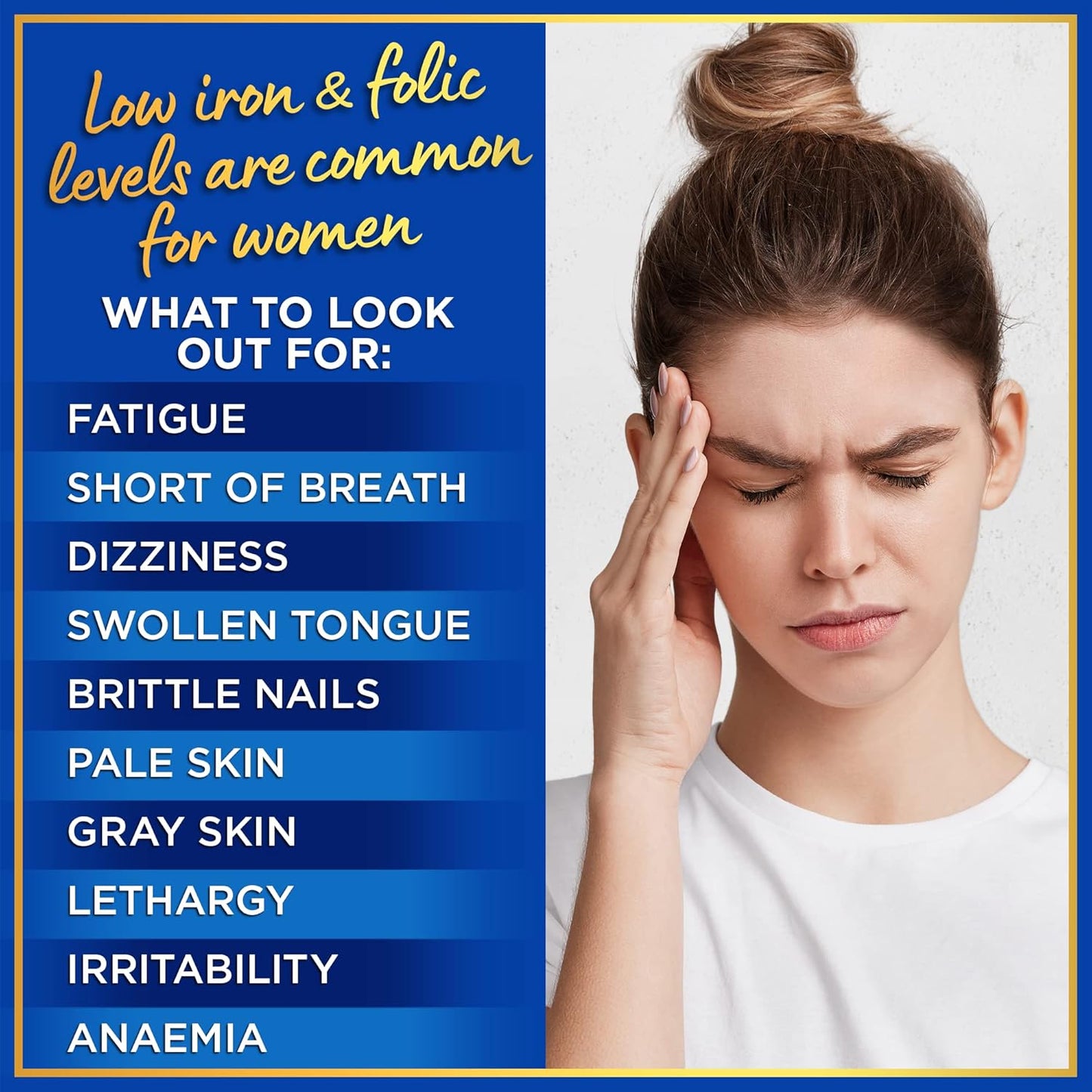 Women's Iron Supplement with Folic Acid - Gentle Iron for Anemia, Period, and Pregnancy Support - 180 Vegan Tablets - BoostGo Australia