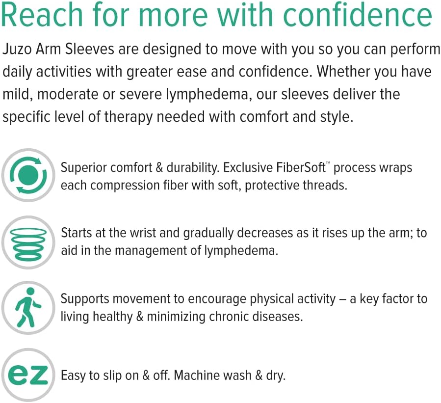 Women's Juzo Soft 2001 Standard Armsleeve with Silicone Top Band - 20-30mmHg Support