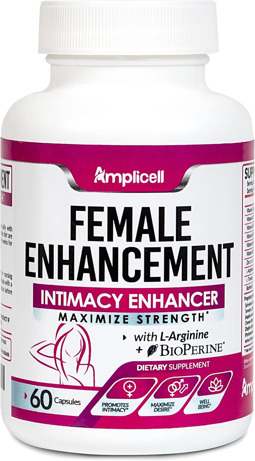 Women's Libido Booster & Multi Collagen Pills - Enhance Hair, Skin & Nails with Hydrolyzed Peptides - AMPLICELL 90Caps