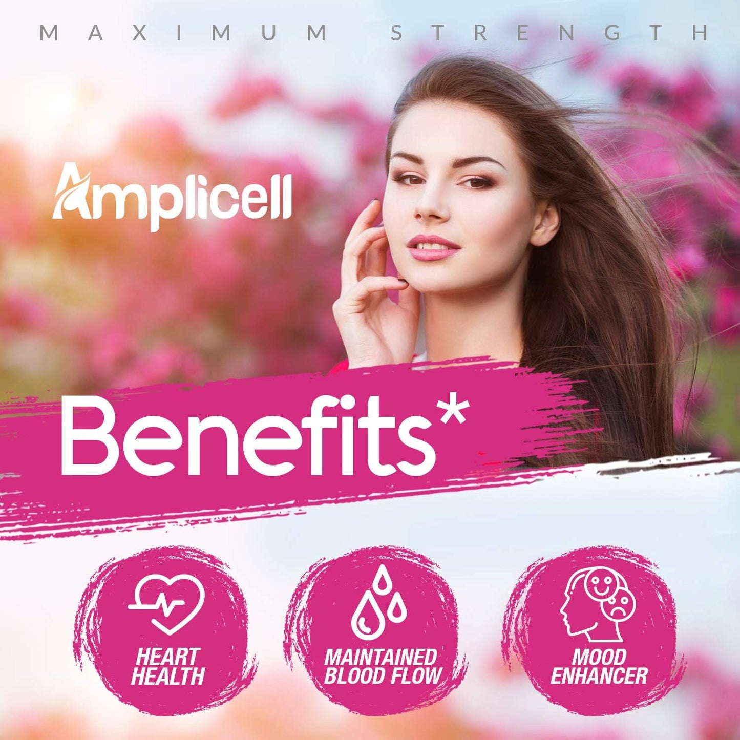 Women's Libido Booster & Multi Collagen Pills - Enhance Hair, Skin & Nails with Hydrolyzed Peptides - AMPLICELL 90Caps