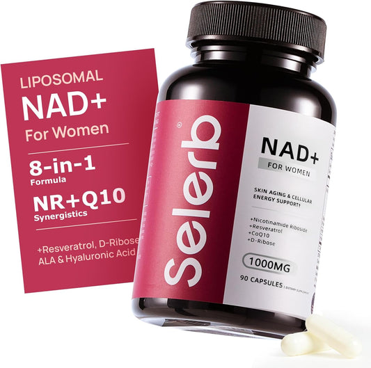 Women's Liposomal NAD+ Supplement with NMN Alternative - Supports Cellular Renewal, Energy, and Skin Health - 90 Capsules