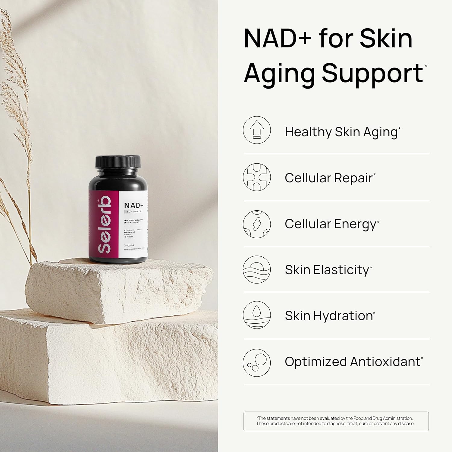 Women's Liposomal NAD+ Supplement with NMN Alternative - Supports Cellular Renewal, Energy, and Skin Health - 90 Capsules