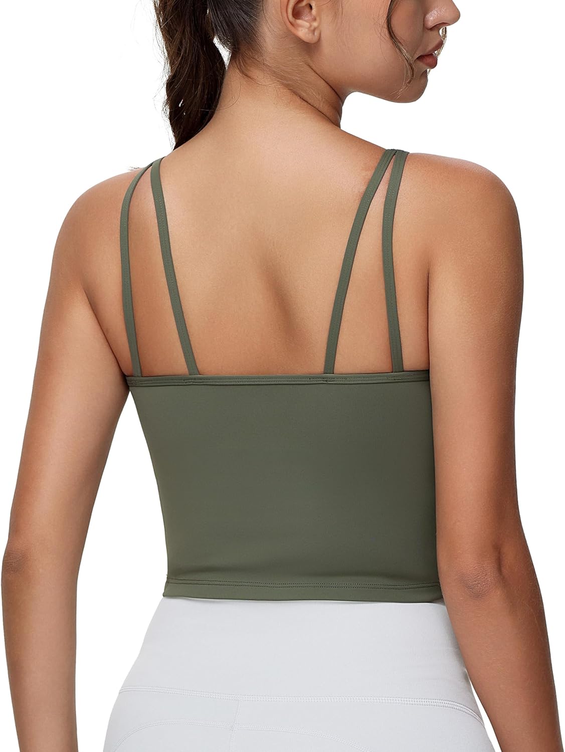 Women's Longline Sports Bra with Removable Padded Wireless Support for Workout and Yoga