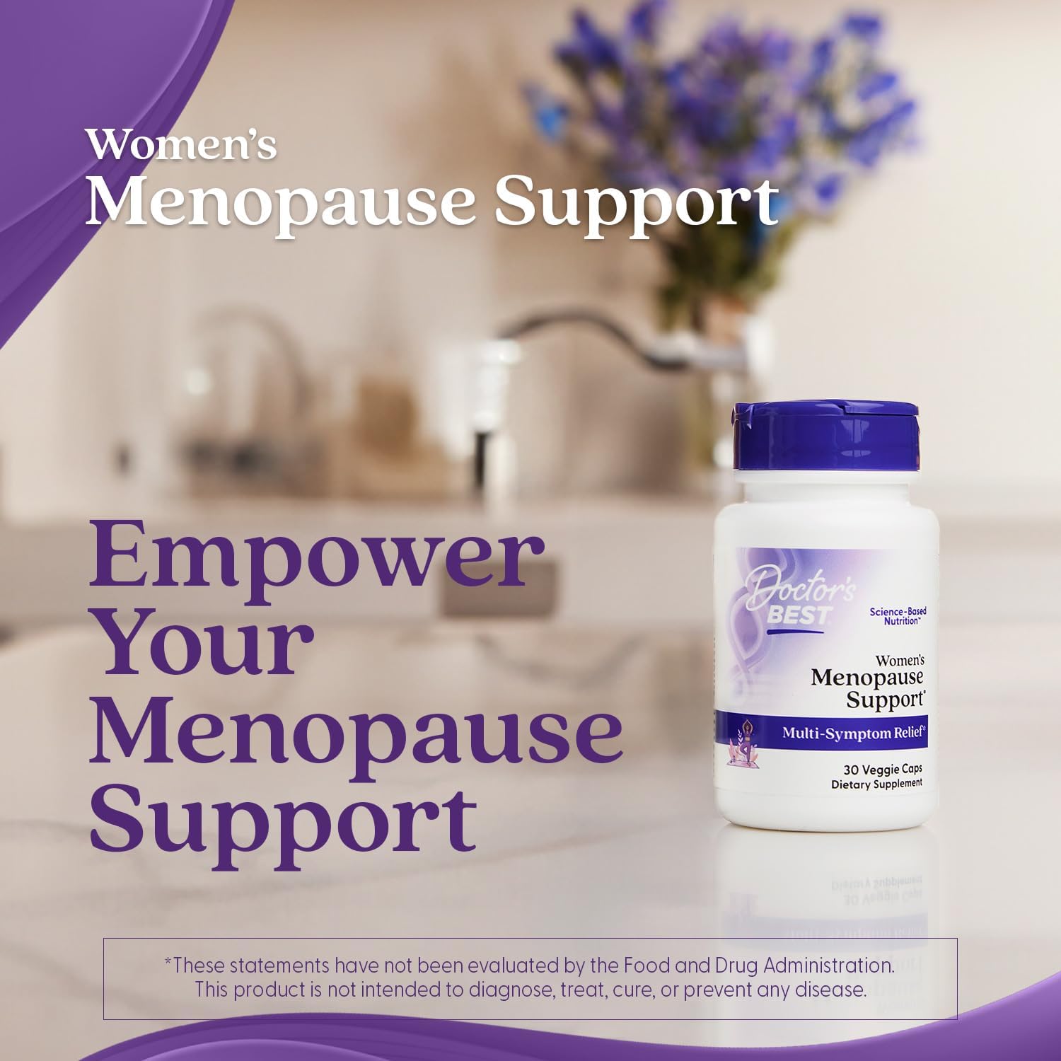 Women's Menopause Support Capsules for Multi-Symptom Relief - Non-GMO, Gluten-Free, Vegan - 30 Count
