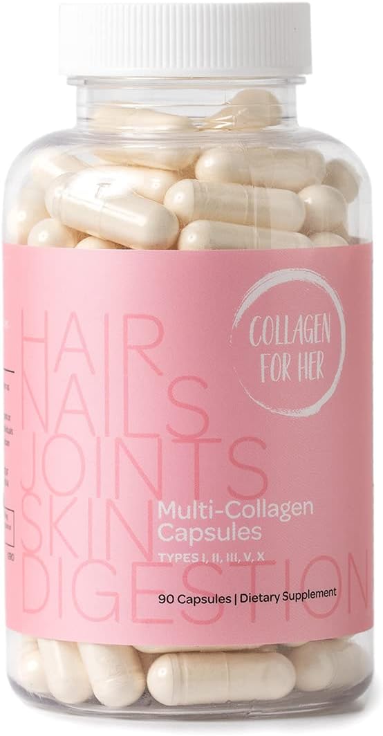 Women's Multi Collagen Capsules with Hydrolyzed Peptides (Types I, II, III, V, X) - Vitamin Supplement for Hair, Skin, Nails, and Joints (90 ct.)