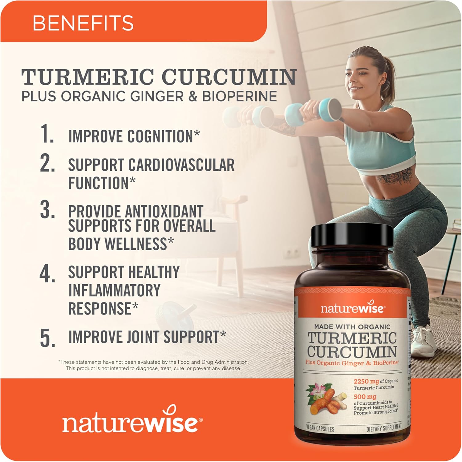 Women's Multivitamin & Turmeric Curcumin Supplement with BioPerine for Joint Support - 2250mg, 95% Curcuminoids