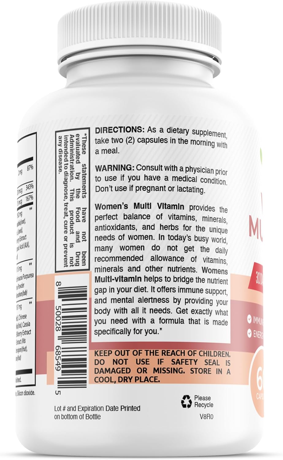 Women's Multivitamin with Biotin - Iron-Free Formula for General Health, Energy, and Immunity - 60 Capsules by Healblend