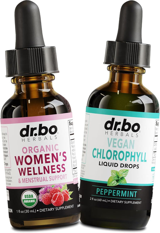 Women's Organic Hormone Balance & Chlorophyll Liquid Drops - Vegan Wellness Supplement for Internal Deodorant & Odor Cleanse