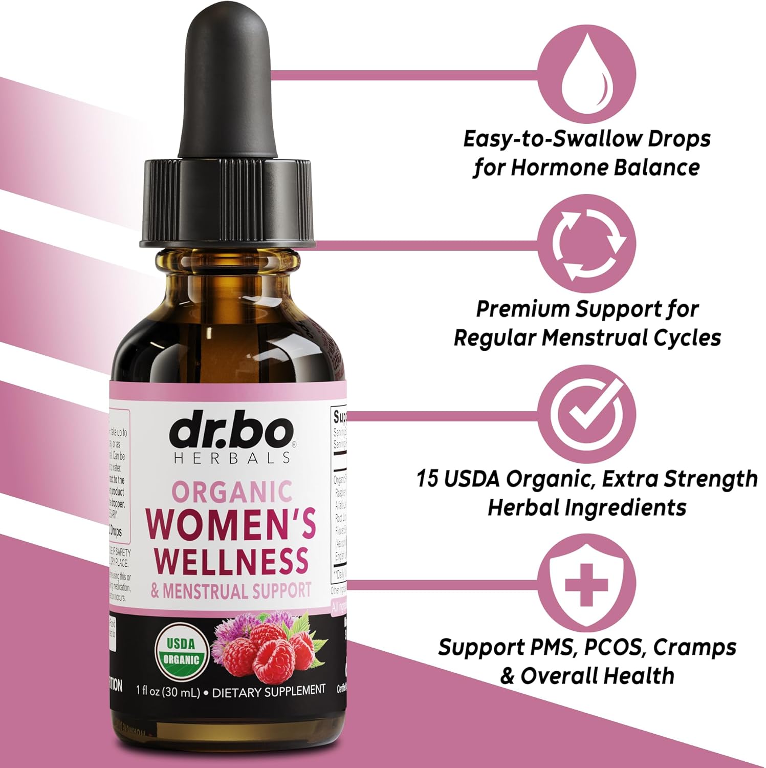 Women's Organic Hormone Balance & Chlorophyll Liquid Drops - Vegan Wellness Supplement for Internal Deodorant & Odor Cleanse