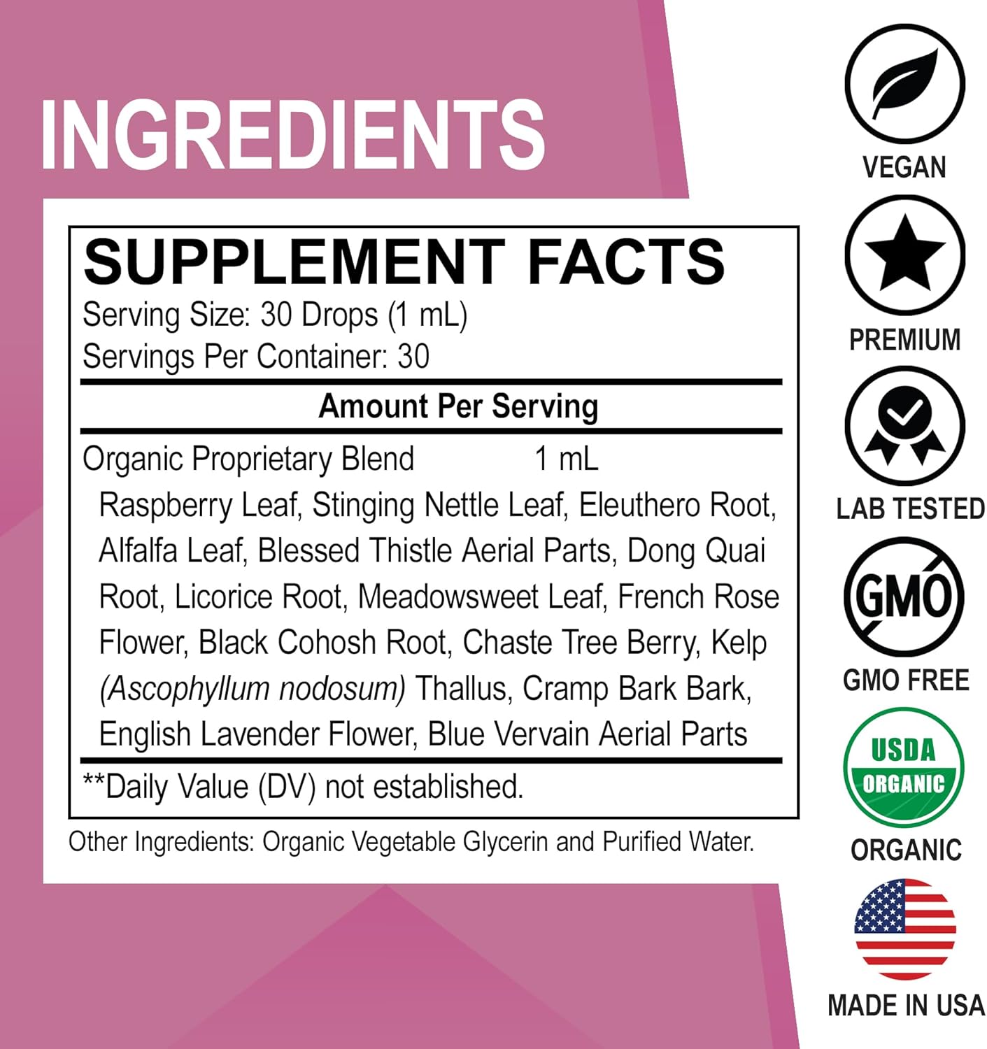 Women's Organic Hormone Balance & Chlorophyll Liquid Drops - Vegan Wellness Supplement for Internal Deodorant & Odor Cleanse