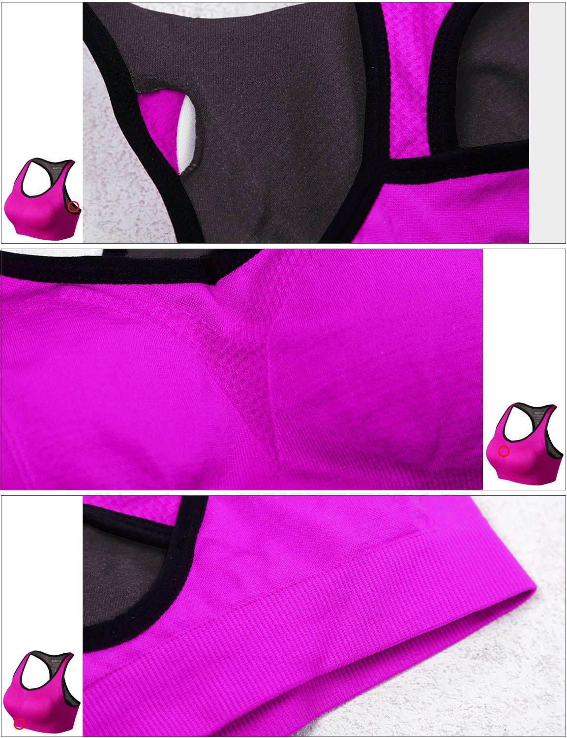 Women's Padded Seamless Racerback Sports Bras - Ideal for Yoga, Gym, Running & Fitness - Strappy Workout Tops