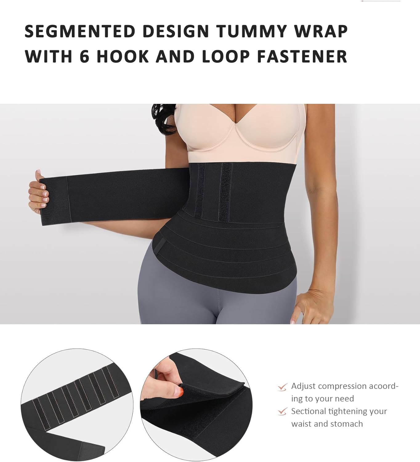 Women's Plus Size Waist Trainer Snatch Bandage Tummy Wrap for Gym Sport - FeelinGirl
