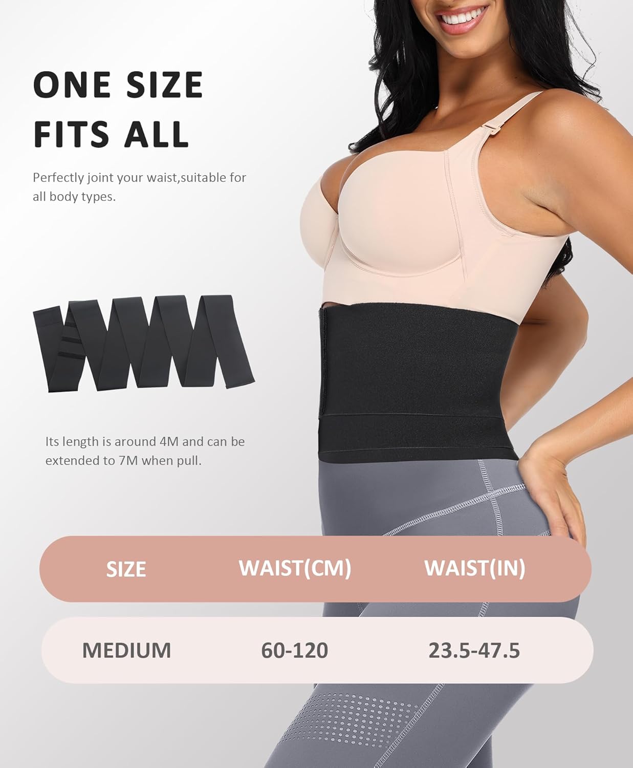 Women's Plus Size Waist Trainer Snatch Bandage Tummy Wrap for Gym Sport - FeelinGirl