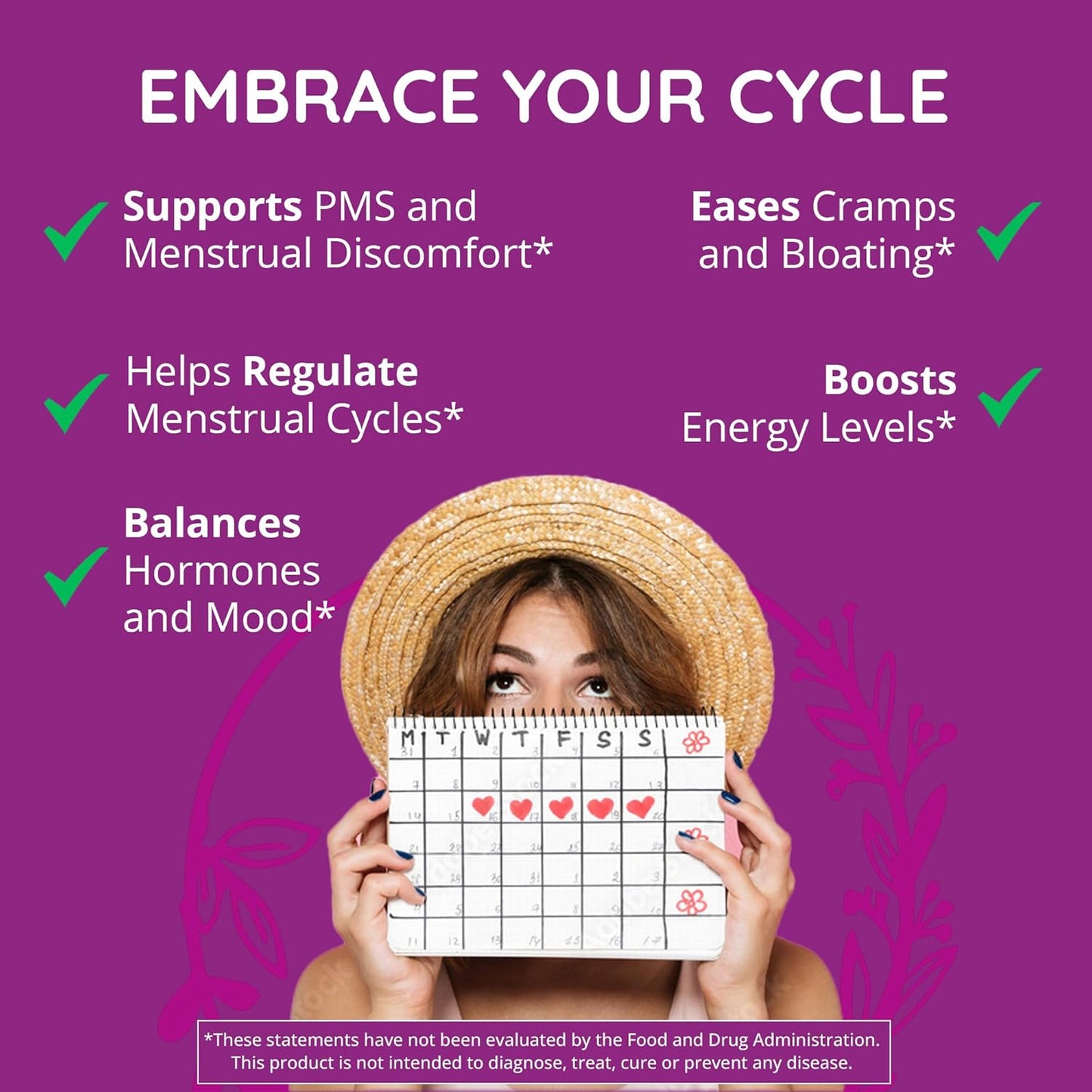 Women's PMS Support Supplement - Hormonal Balance, Menopause Relief, Bloating & Cramp Relief - Vegan, Non-GMO - 180 Ct