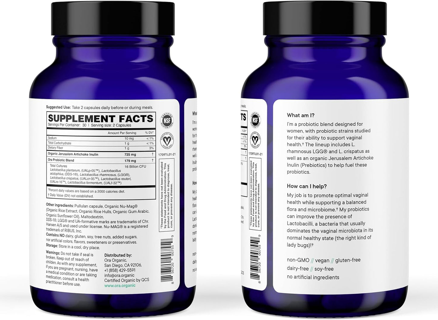 Women's Prebiotic and Probiotic Supplement - Supports Vaginal and Urinary Tract Health - 16 Billion CFU, 6 Strains - 60 Vegan Capsules