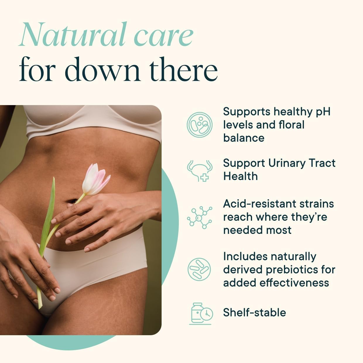 Women's Prebiotic and Probiotic Supplement - Supports Vaginal and Urinary Tract Health - 16 Billion CFU, 6 Strains - 60 Vegan Capsules