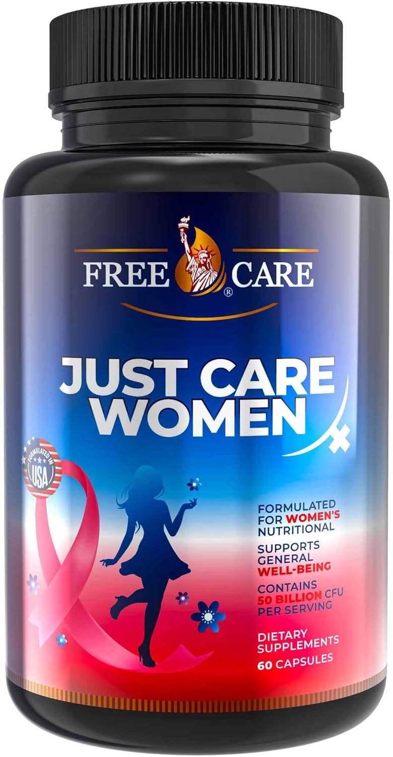 Women's Probiotic 50 Billion CFU Supplement with 8 Strains, Cranberry Extract, Acidophilus, Prebiotics & Selenium - 60 Capsules for Digestive & Feminine Health - Gluten & Dairy Free