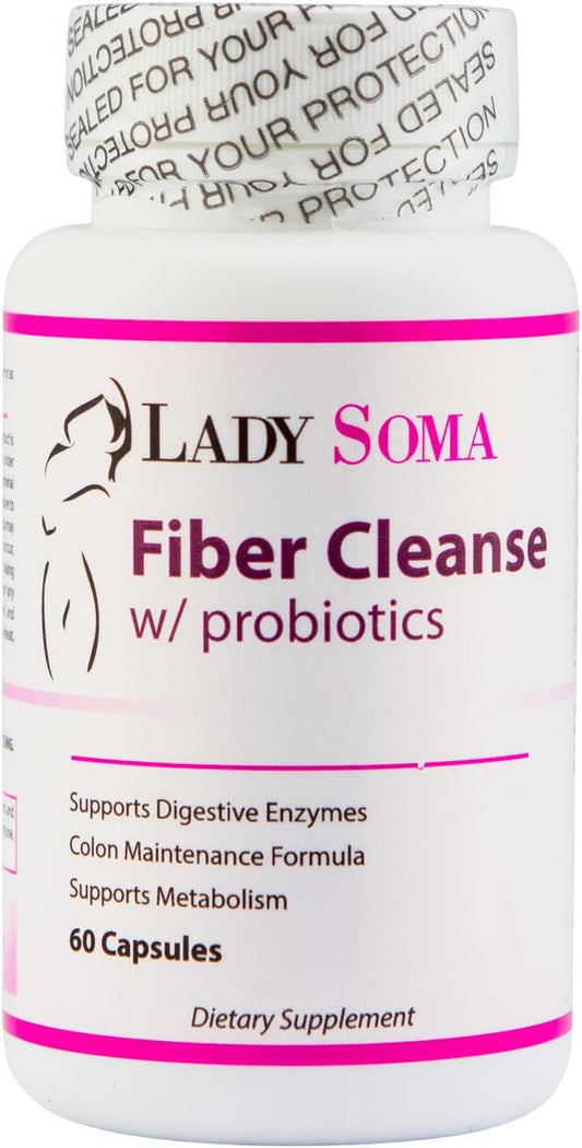 Women's Probiotic Fiber Cleanse Supplement - 60 Capsules by Lady Soma