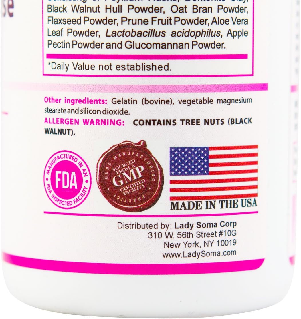 Women's Probiotic Fiber Cleanse Supplement - 60 Capsules by Lady Soma