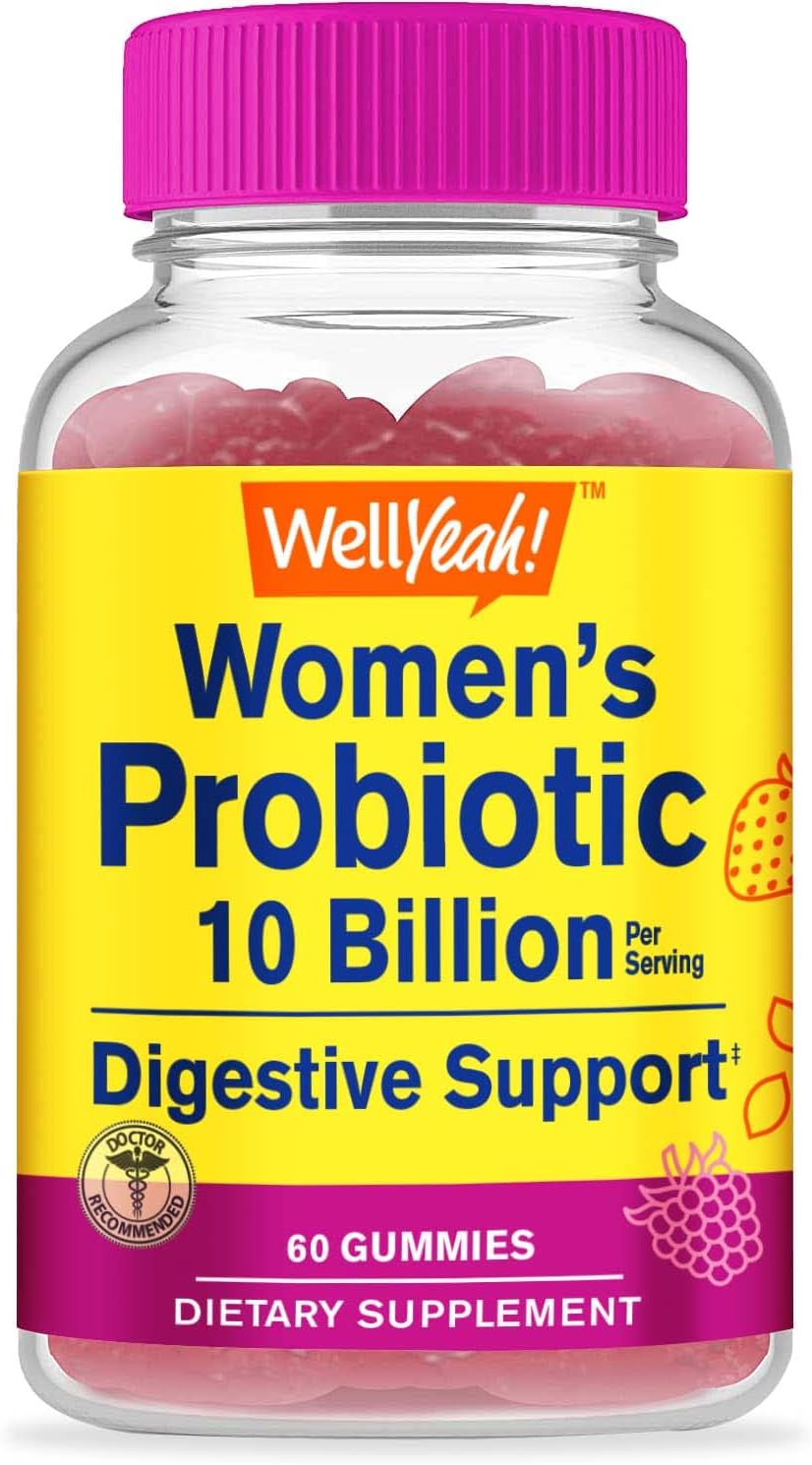 Women's Probiotic Gummies - 10 Billion CFU for Digestive and Feminine Health - Vegan with Natural Flavors - 60 Count