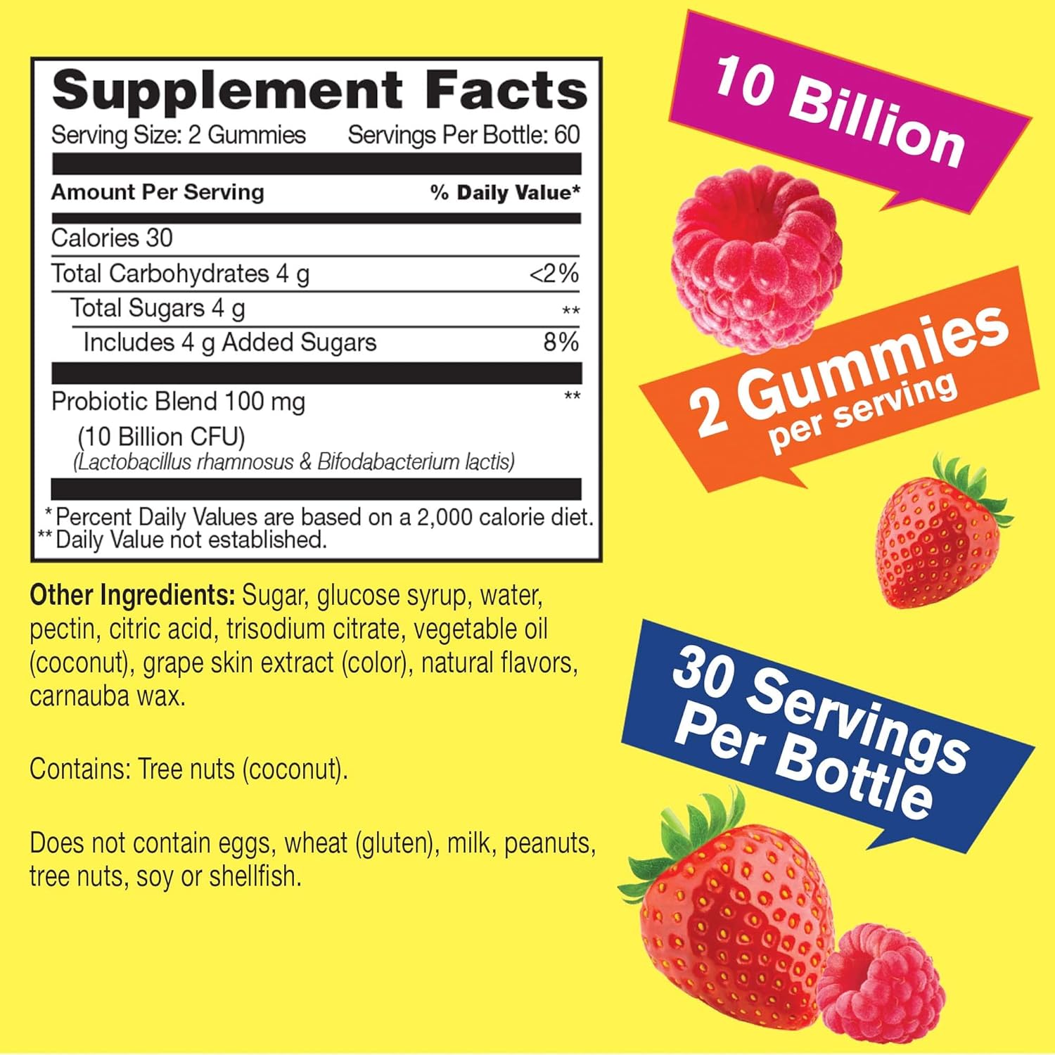 Women's Probiotic Gummies - 10 Billion CFU for Digestive and Feminine Health - Vegan with Natural Flavors - 60 Count
