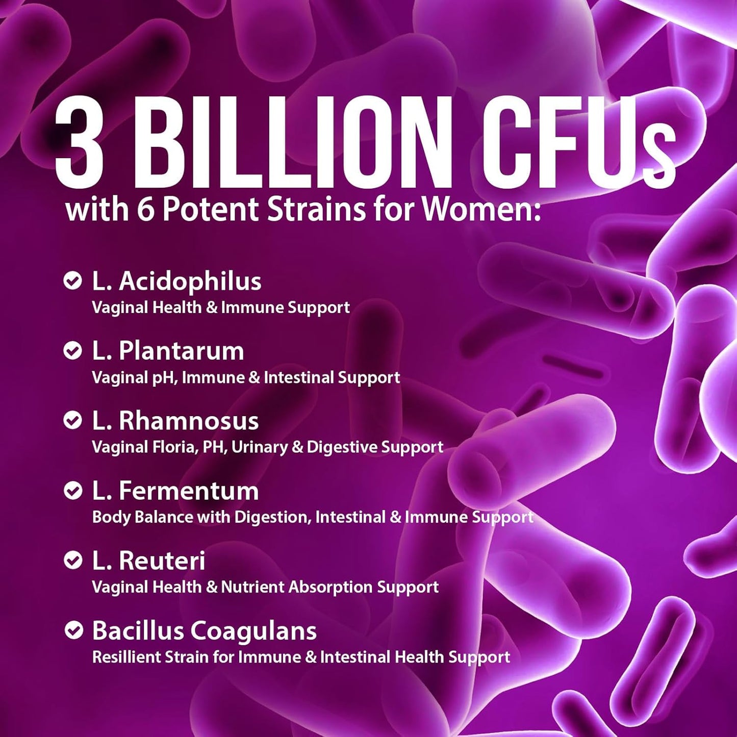 Women's Probiotic Gummies for Digestive & Vaginal Health - 3 Billion CFU with 6 Strains & Cranberry - Non-GMO - 120 Gummies