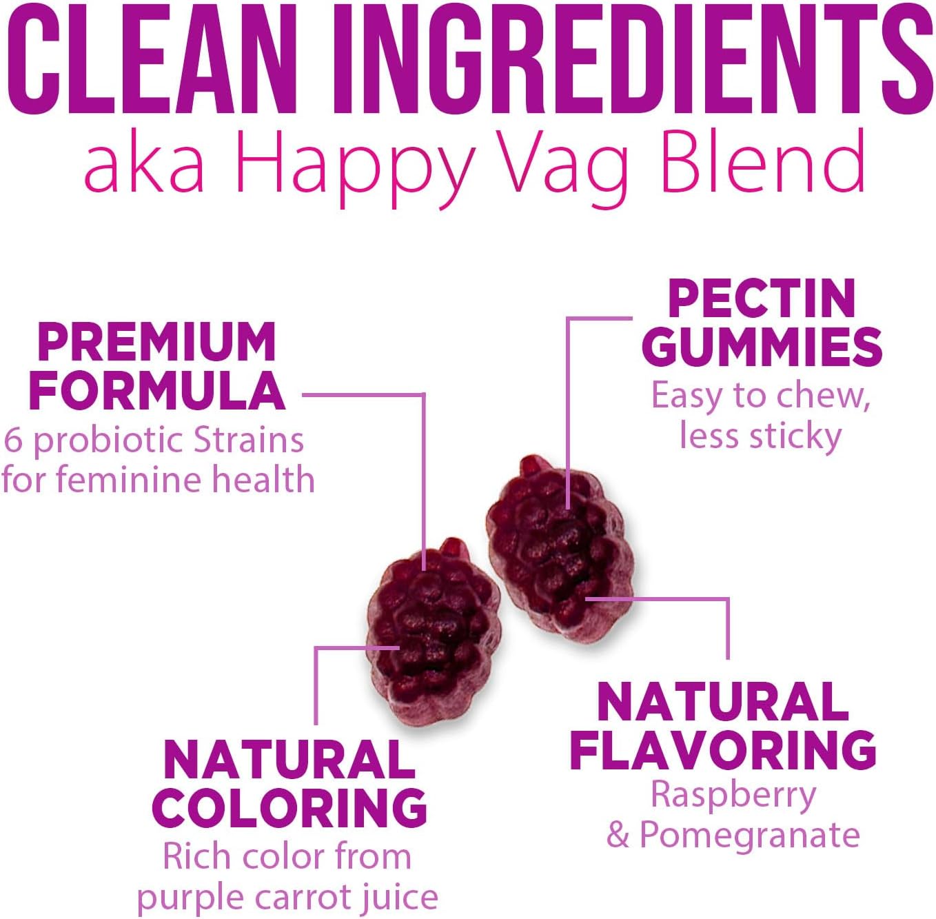 Women's Probiotic Gummies for Digestive & Vaginal Health - 3 Billion CFU with 6 Strains & Cranberry - Non-GMO - 120 Gummies