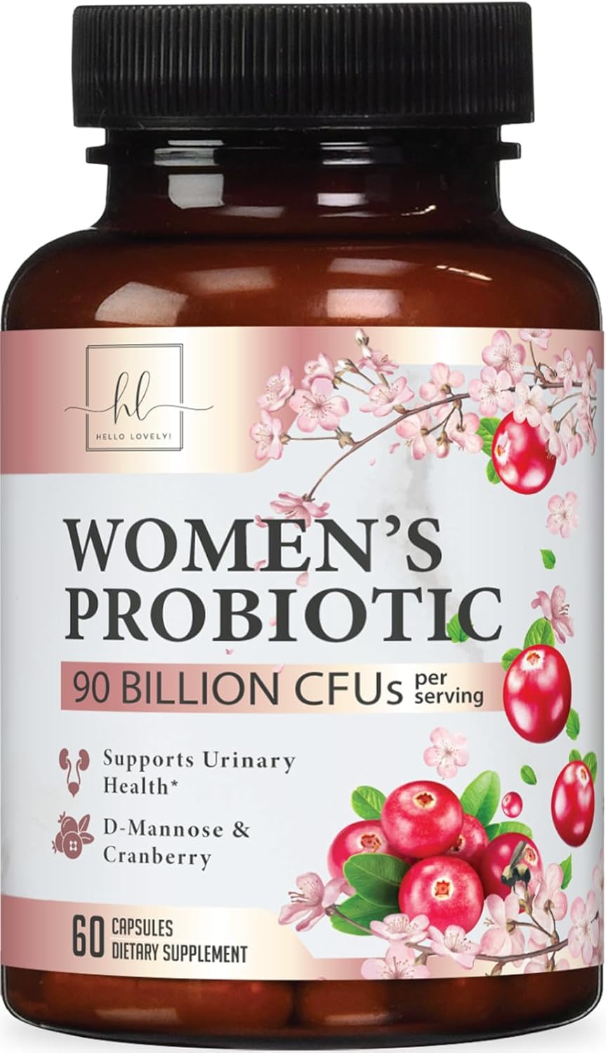 Women's Probiotic Supplement - 90 Billion CFU, 16 Strains with Cranberry & Prebiotics - Feminine PH Balance, Vaginal Health, Immune Support - 60 Capsules