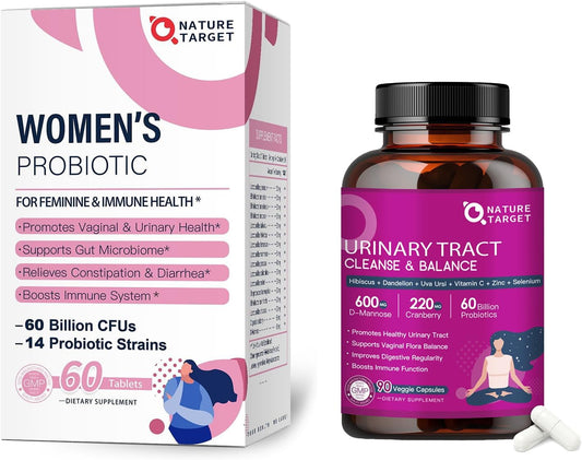 Women's Probiotic Supplement for Digestive Health and Immune Support - NATURE TARGET