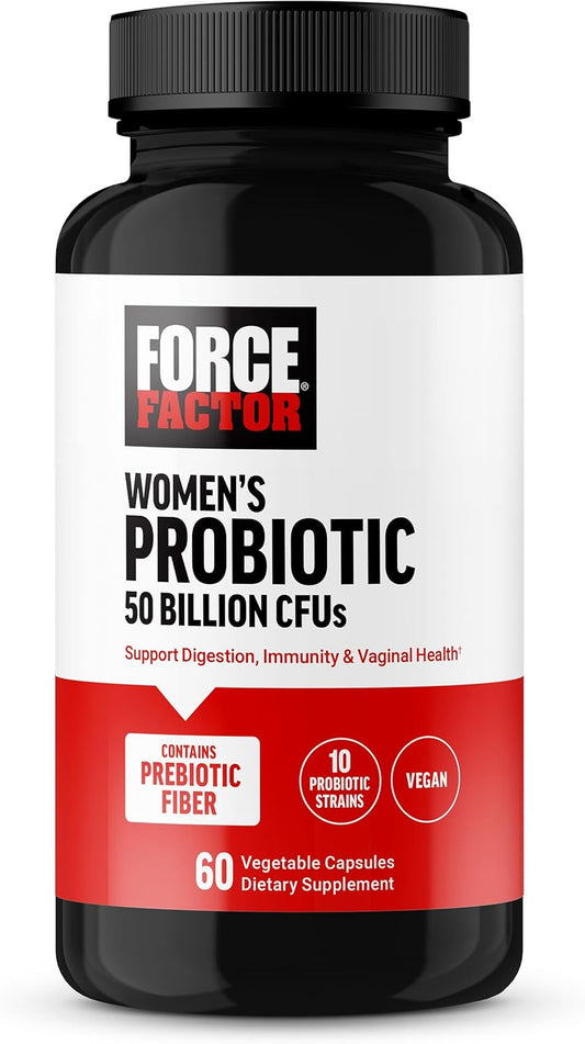 Women's Probiotic Supplement with 50 Billion CFU, 10 Strains for Digestive, Immune, and Vaginal Health, Vegan, 60 Capsules