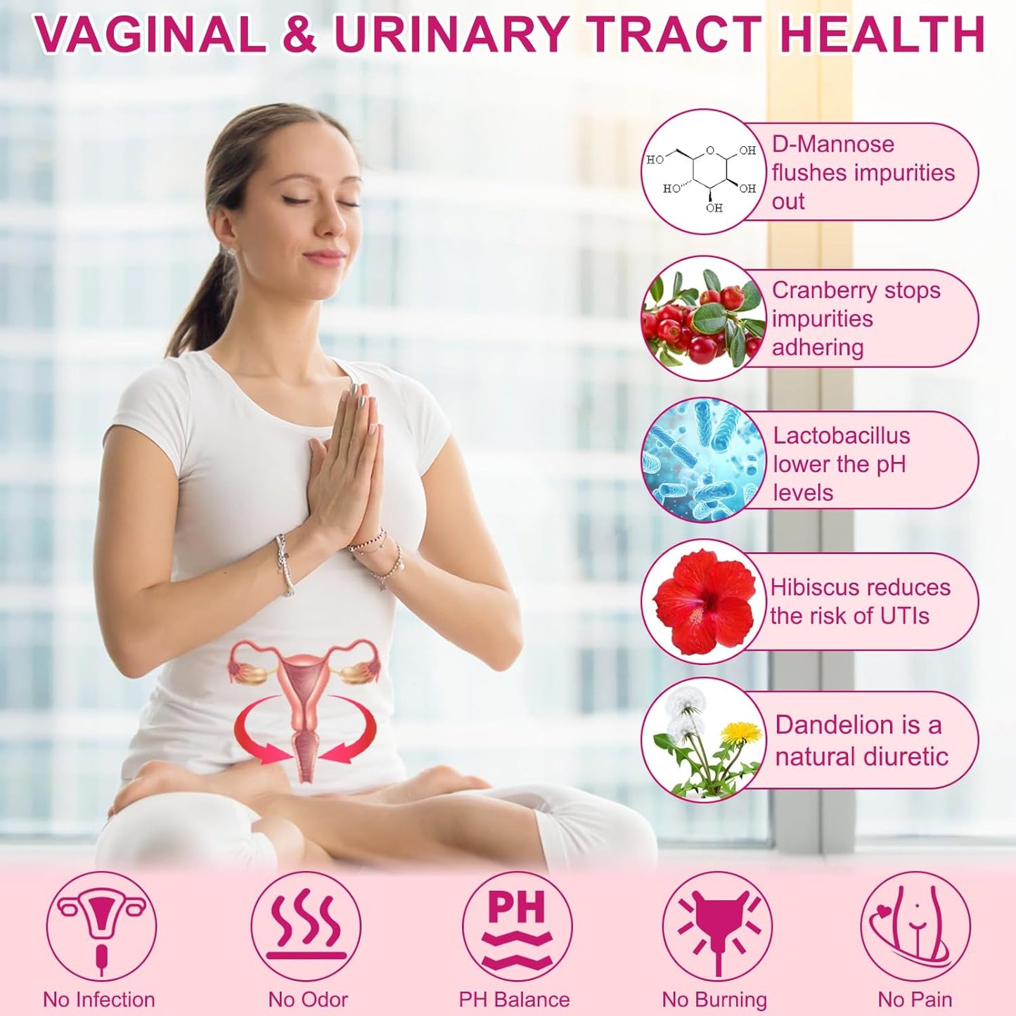 Women's Probiotic Supplement with 50 Billion CFU, Organic Prebiotics, PH Balance Support, Immune Boost, Gut Health, Vaginal Flora, Constipation Relief