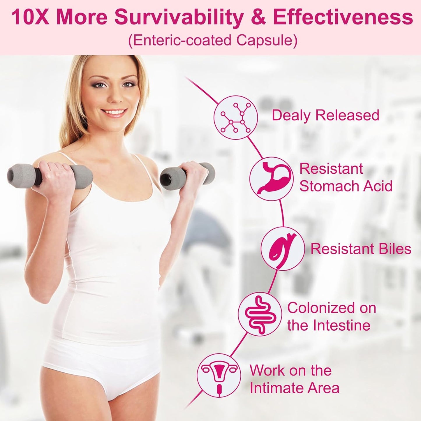 Women's Probiotic Supplement with 50 Billion CFU, Organic Prebiotics, PH Balance Support, Immune Boost, Gut Health, Vaginal Flora, Constipation Relief