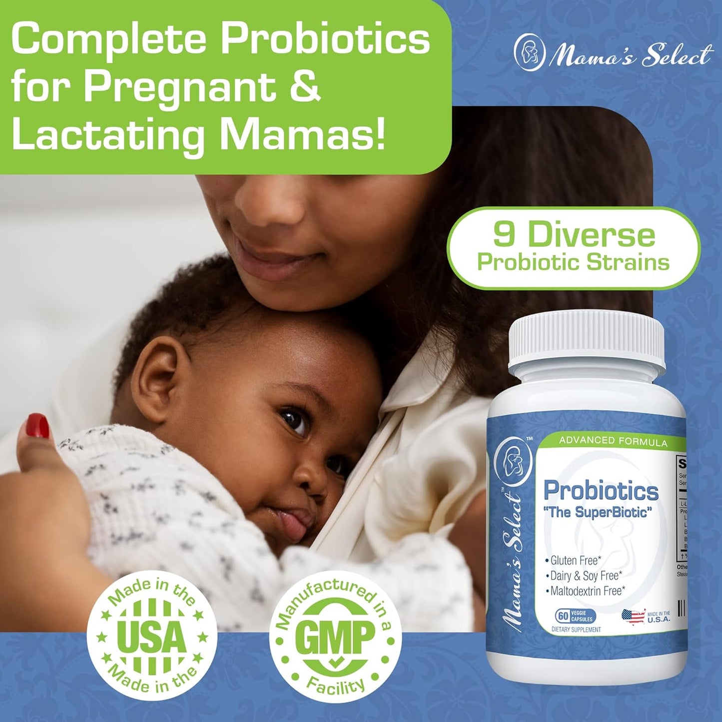Women's Probiotic Supplement with 9 Live Strains, Lactobacillus acidophilus, Gut Health Support, Weight Management - 60 Capsules