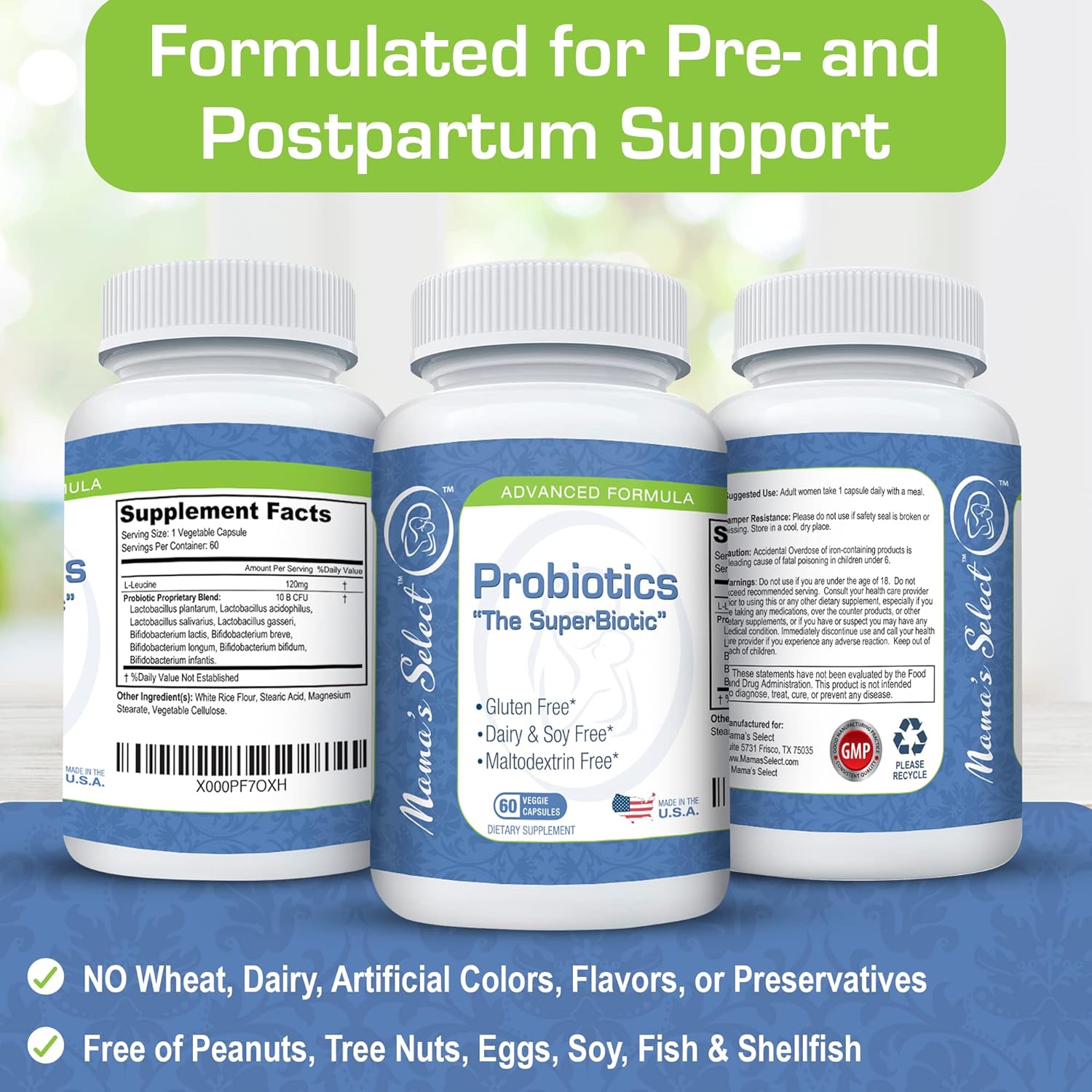 Women's Probiotic Supplement with 9 Live Strains, Lactobacillus acidophilus, Gut Health Support, Weight Management - 60 Capsules