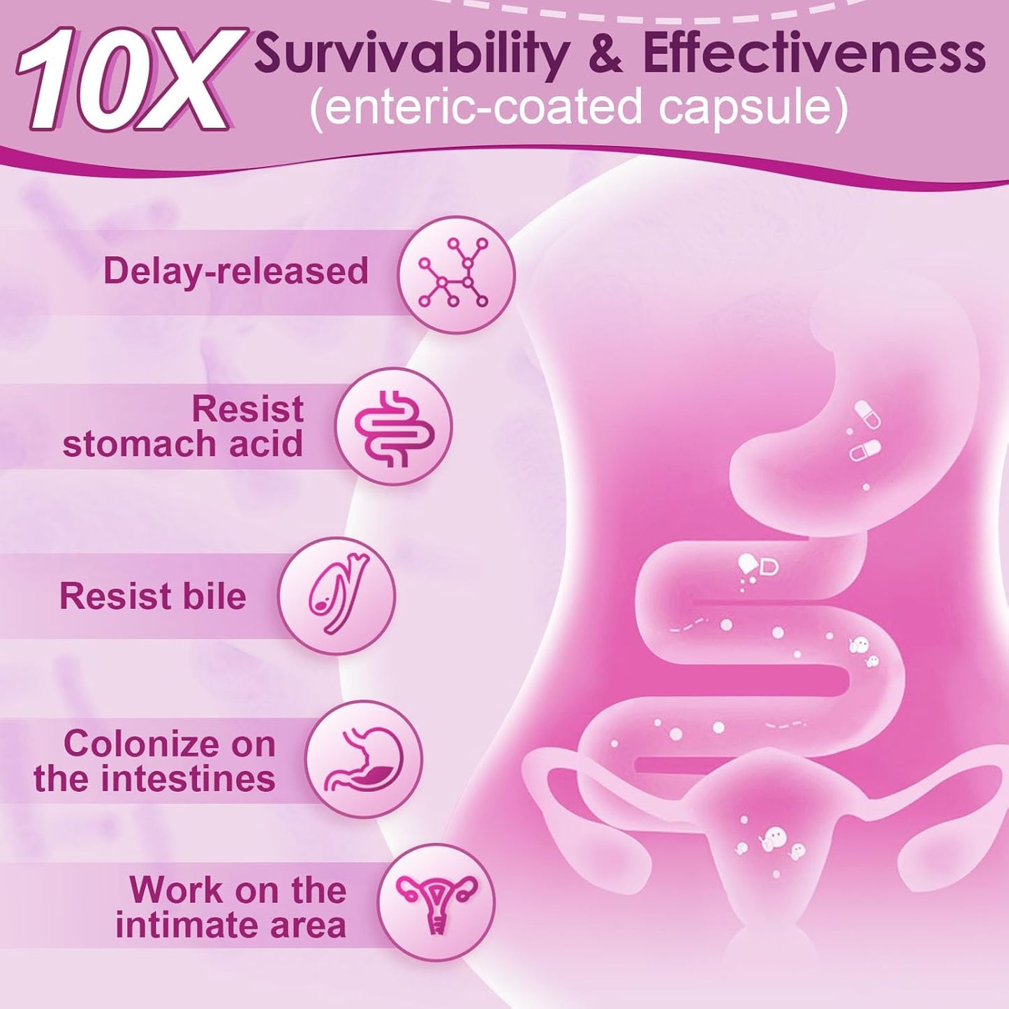 Women's Probiotic with 100 Billion CFUs, Digestive Enzymes, Prebiotics, Cranberry - 180 Capsules