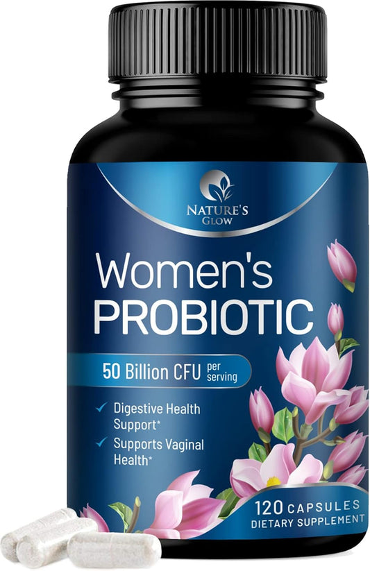 Women's Probiotic with 50 Billion CFU for Digestive, Vaginal & Urinary Health - 120 Capsules, Acidophilus, Immune Support