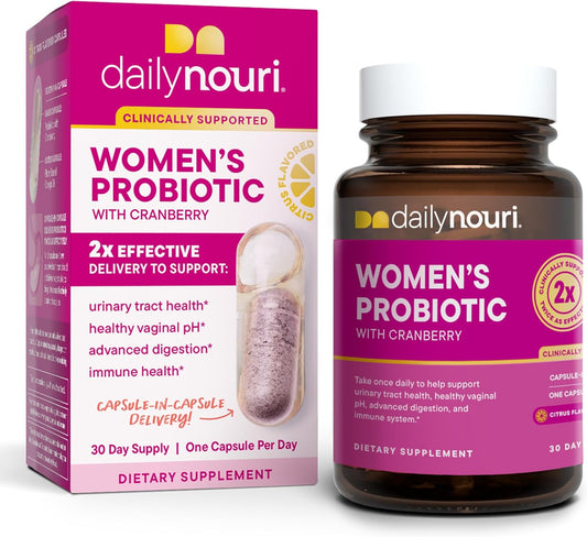 Women's Probiotic with Cranberry & Ahiflower Omega Oil for Vaginal & Digestive Health - 30-Day Supply