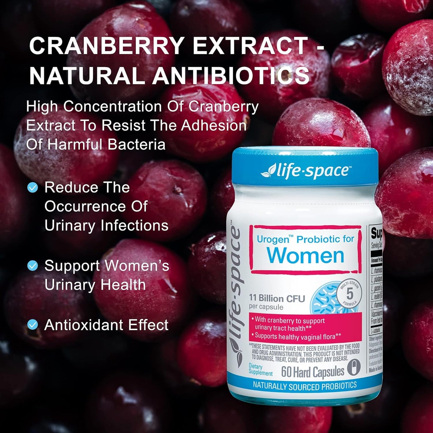 Women's Probiotic with Cranberry for Urinary & Vaginal Health - 11 Billion CFU, 60 Capsules - BoostGo Australia