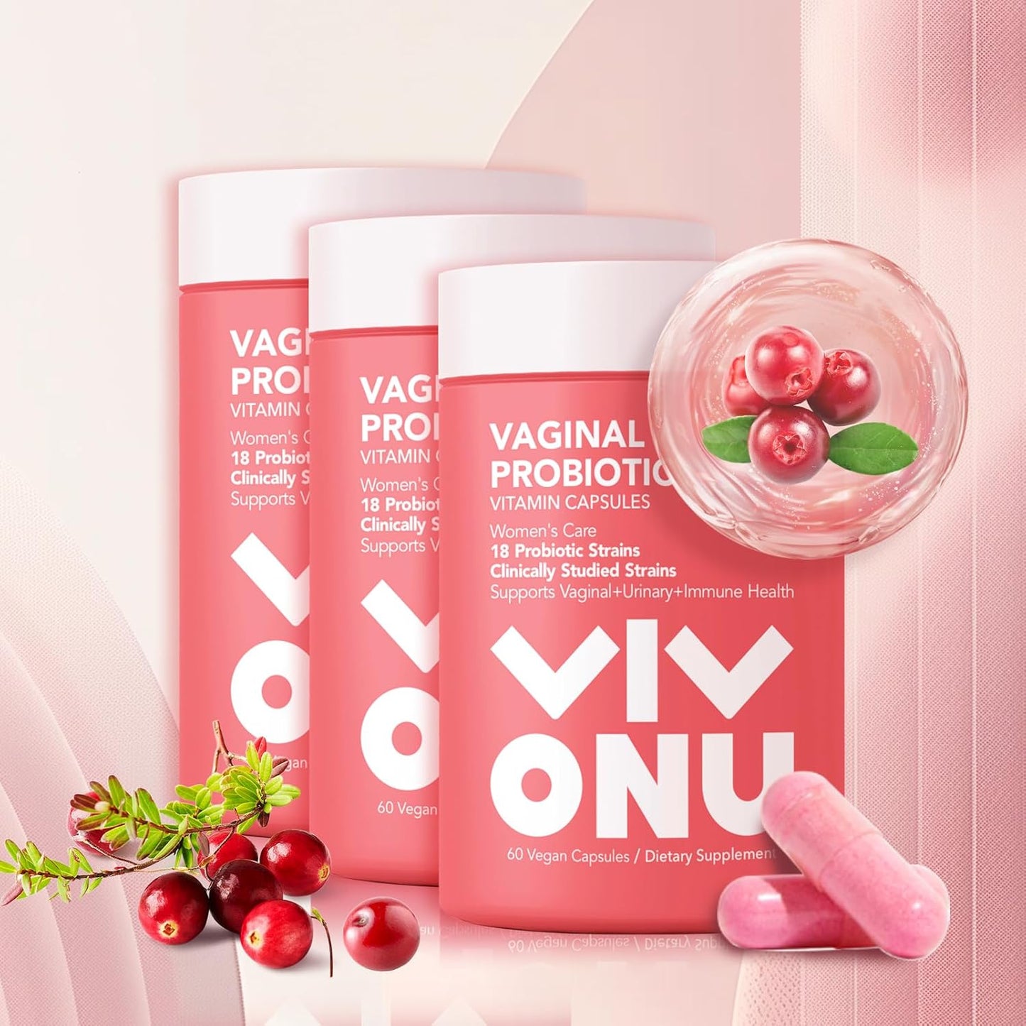 Women's Probiotic with Prebiotics, 60 Billion CFUs, 18 Strains - Supports Women's Health, Immune System, Digestion, and Vaginal Flora