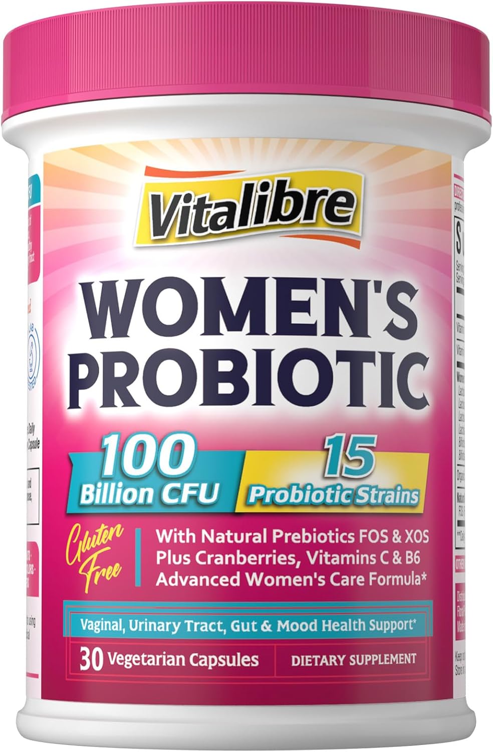 Women's Probiotics 100 Billion CFU & Magnesium Complex Supplement 6 in 1, 30+120 Capsules